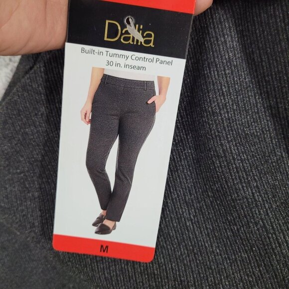 NEW Dalia Womens M Mid Rise Tummy Control Charcoal Pants Slim leg Dress Pants - Picture 7 of 9